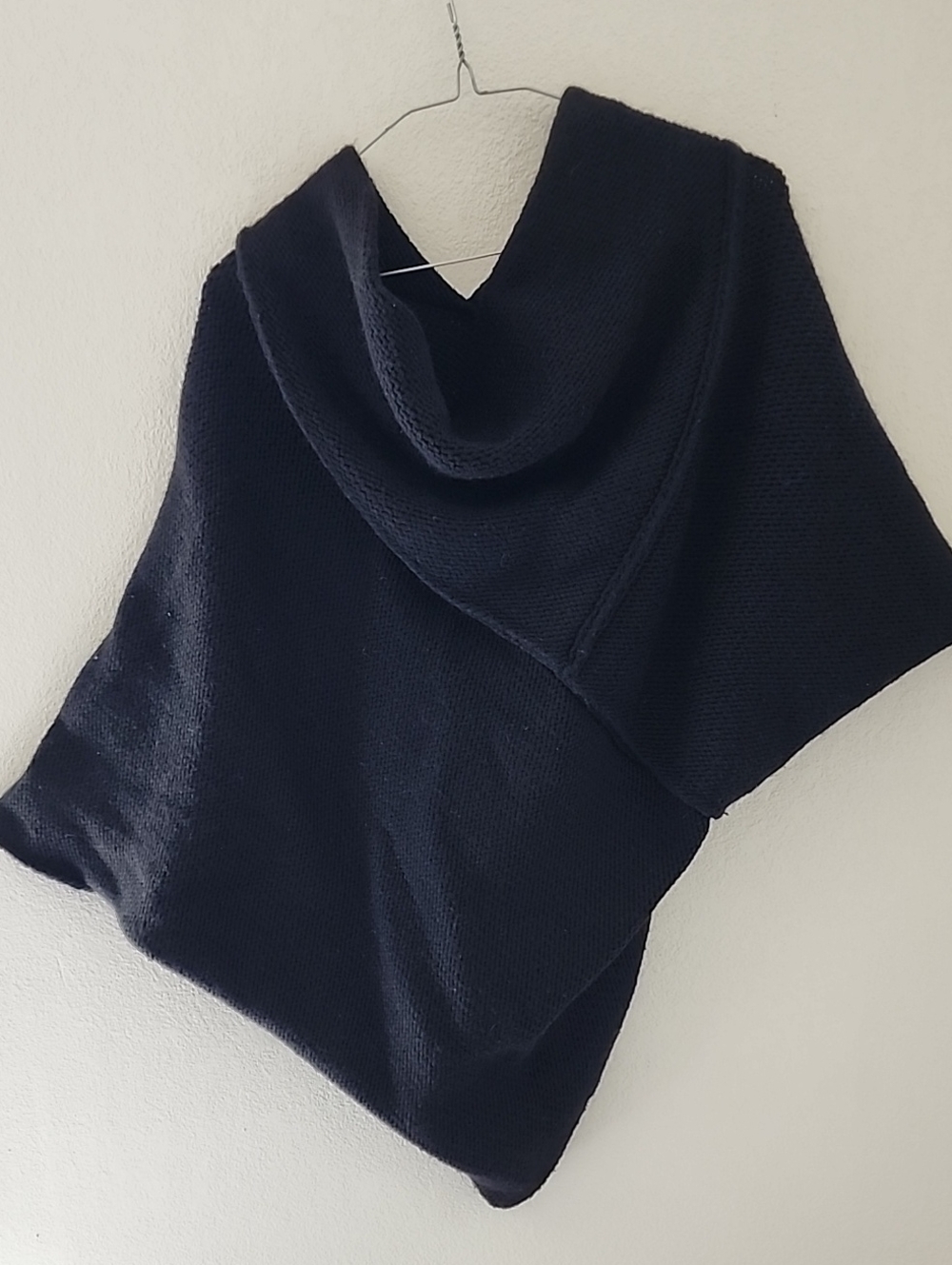 Marcella Palmer Knit Sweater Contemporary Asymmetric Wool Blend Black Sz Medium